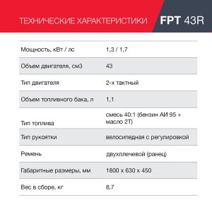 Бензиновый триммер FUBAG FPT 43R в Липецке фото