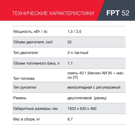 Бензиновый триммер FUBAG FPT 52 в Липецке фото