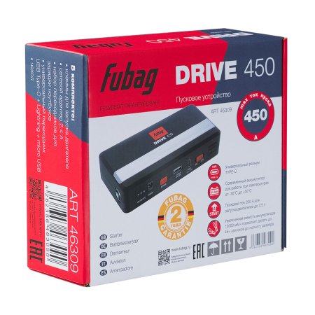 Пусковое устройство FUBAG DRIVE 450 с разъемом type-C на входе в Липецке фото