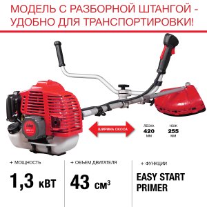FUBAG Бензиновый триммер FPT 43R + Триммерная леска  сечение витой квадрат L 130 м * 2.4 мм в ПОДАРОК в Липецке фото